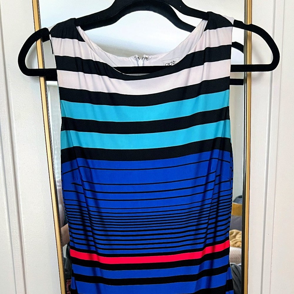 Cache Striped Stretch Jersey Sheath Dress